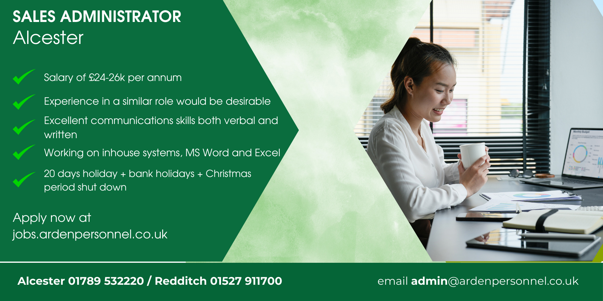 Sales administrator Alcester